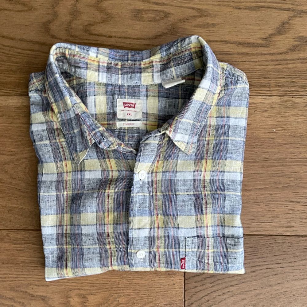 🔥 Levi’s Men’s 1-Pocket Button-Up Shirt – XXL – Linen Blend 🔥 - Picture 3 of 4